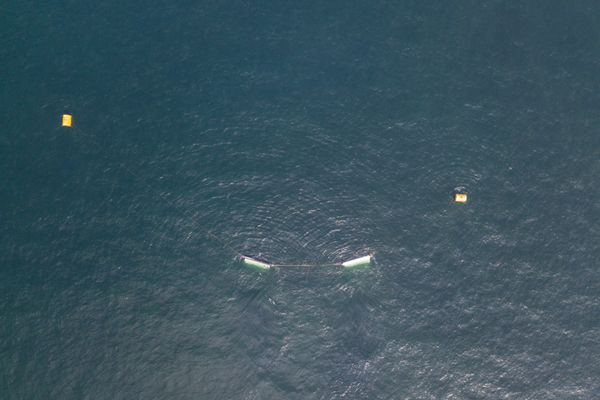 Aerial view of the complete setup of the North Sea prototype, September 2017.