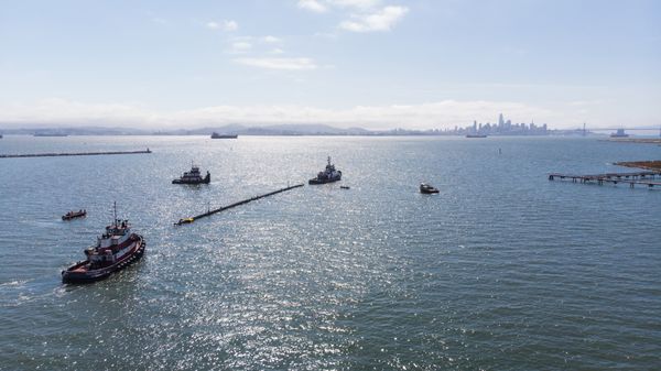 Tow test of a 120-meter section of System 001, outside the coast of San Francisco, May-June 2018.